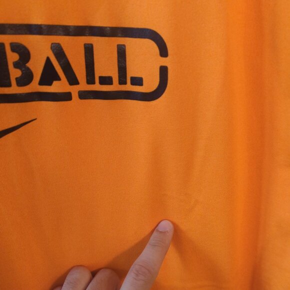 Nike Mens Large Orange Basketball Tank Top Drifit Gym Run Active - Picture 4 of 6
